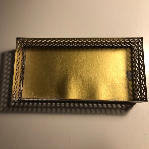 Vintage Hollywood Regency Gold Filigree Slim Tissue Box Holder Cover #2563-2.5 - Picture 3 of 5